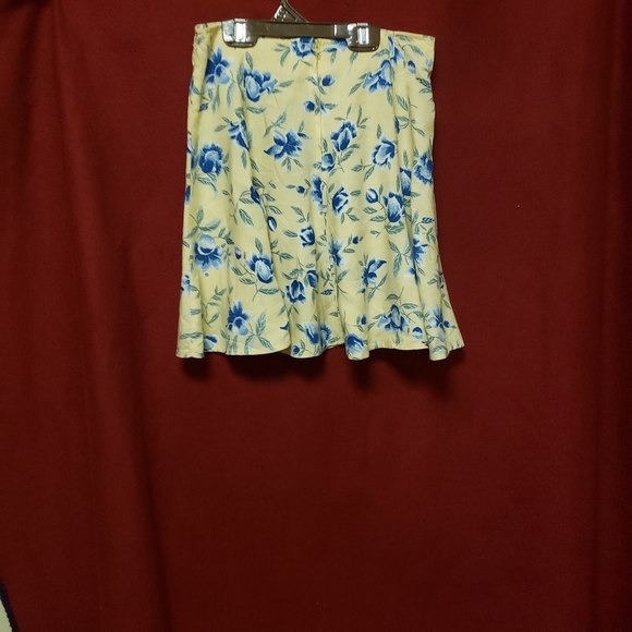 VINTAGE GSL- FLORAL MINI SKIRT W/BACK ZIP/5/EGPLC - Picture 6 of 6